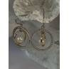 Elegant Design 925 Sterling Silver Gold Plated Part Pearl Earrings Length 1.30