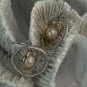 Elegant Design 925 Sterling Silver Gold Plated Part Pearl Earrings Length 1.30