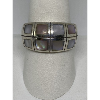 925 Sterling Silver Ring With Mother Of Pearl Size 9.75