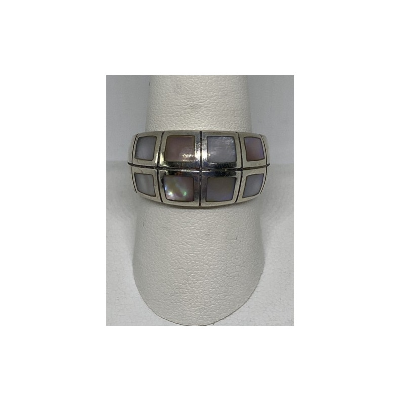 925 Sterling Silver Ring With Mother Of Pearl Size 9.75