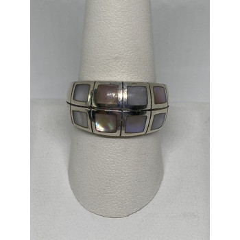925 Sterling Silver Ring With Mother Of Pearl Size 9.75