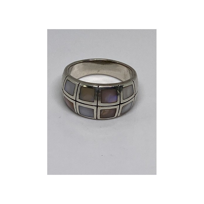 925 Sterling Silver Ring With Mother Of Pearl Size 9.75