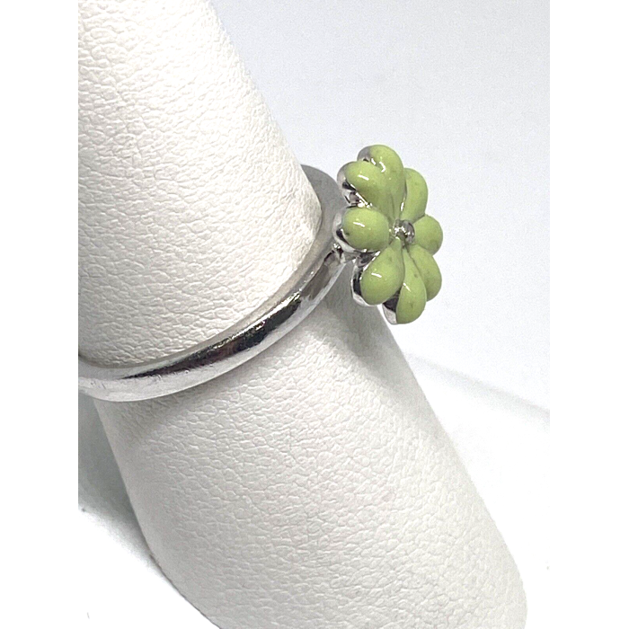 925 Sterling Silver Sapphire And Enamel Ring Size 8