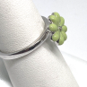 925 Sterling Silver Colorless Sapphire and Green Enamel 