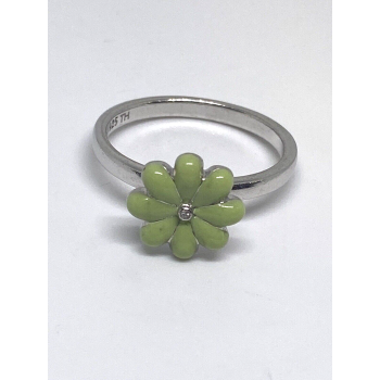 925 Sterling Silver Sapphire And Enamel Ring Size 8