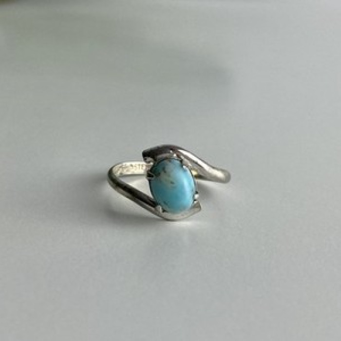Vintage 925 Sterling Silver Larimar Ring Size 6.5