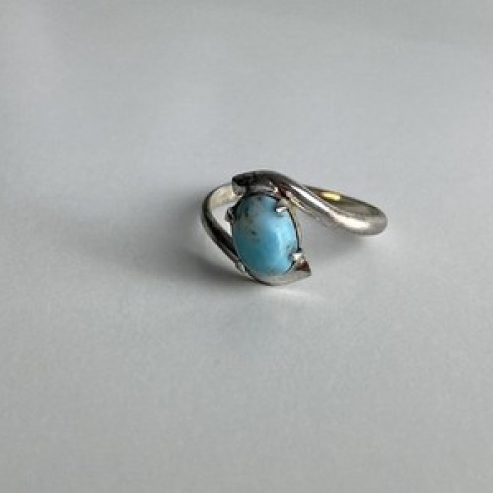 Vintage 925 Sterling Silver Larimar Ring Size 6.5