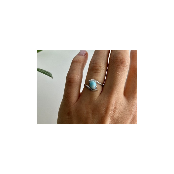 Vintage 925 Sterling Silver Larimar Ring Size 6.5