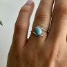 Vintage 925 Sterling Silver Larimar Ring Size 6.5