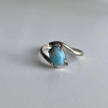 Vintage 925 Sterling Silver Larimar Ring Size 6.5
