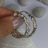 Elegant Design 925 Sterling Silver Earrings Length 1 Inch