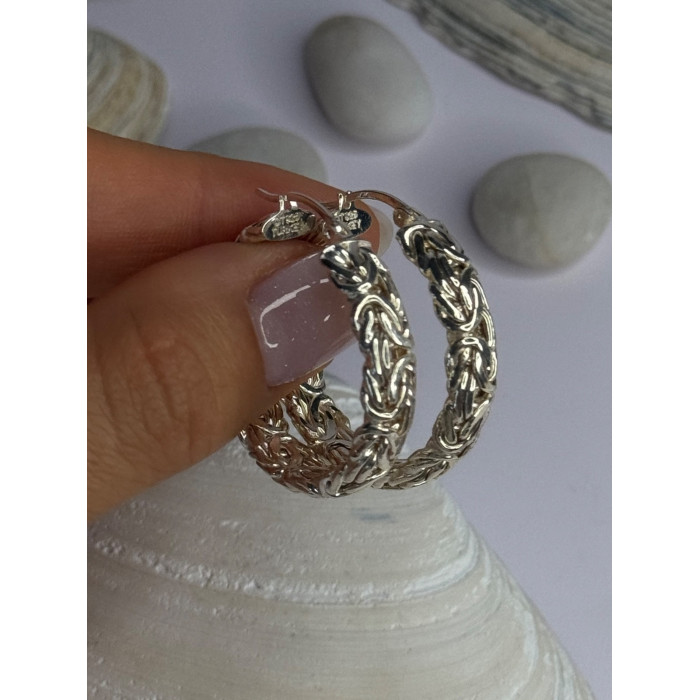 Elegant Design 925 Sterling Silver Earrings Length 1 inch