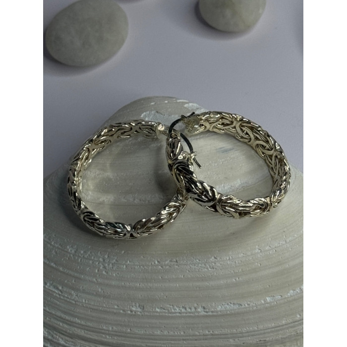 Elegant Design 925 Sterling Silver Earrings Length 1 inch