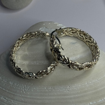Elegant Design 925 Sterling Silver Earrings Length 1 Inch