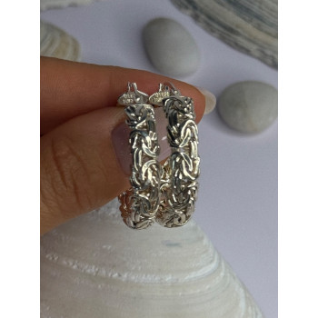 Elegant Design 925 Sterling Silver Earrings Length 1 inch