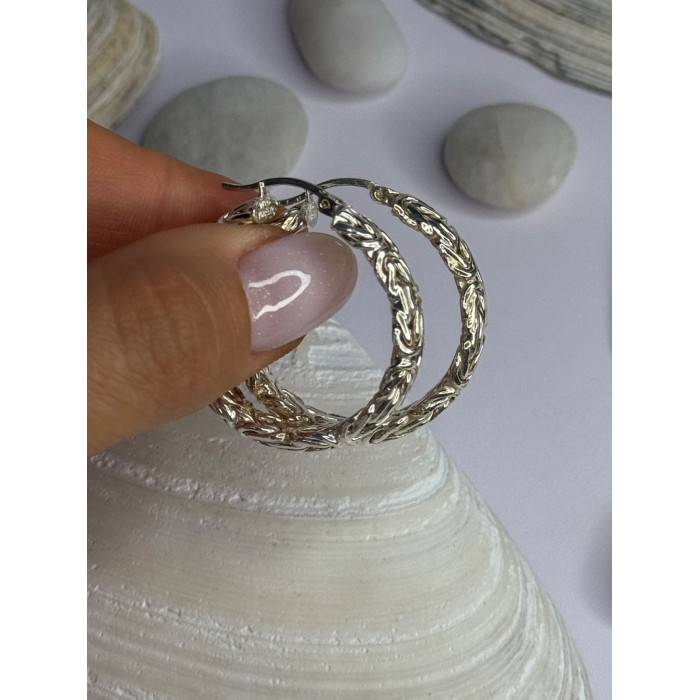 Elegant Design 925 Sterling Silver Earrings Length 1 inch