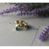 925 Sterling Silver Blue Spinel, Pearl & Peridot Ring Size 5.5