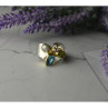 925 Sterling Silver Blue Spinel, Pearl & Peridot Ring Size 5.5