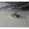 925 Sterling Silver Blue Spinel, Pearl & Peridot Ring Size 5.5