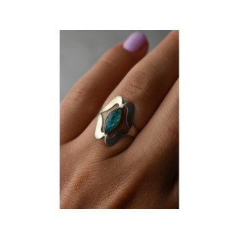 925 Sterling Silver Chinese Turquoise Ring Size 6.75 Mexico