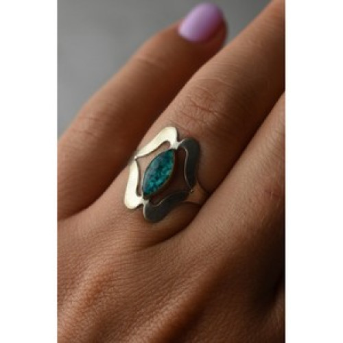 925 Sterling Silver Chinese Turquoise Ring Size 6.75 Mexico