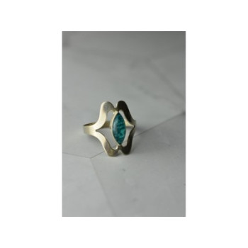 925 Sterling Silver Chinese Turquoise Ring Size 6.75 Mexico