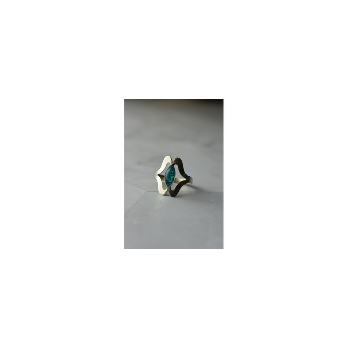 925 Sterling Silver Chinese Turquoise Ring Size 6.75 Mexico
