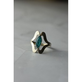 925 Sterling Silver Chinese Turquoise Ring Size 6.75 Mexico