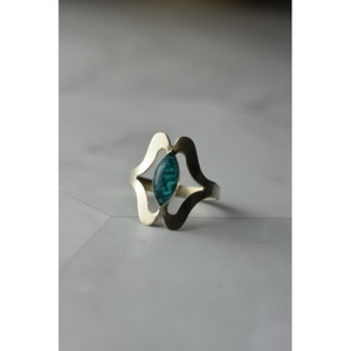 925 Sterling Silver Chinese Turquoise Ring Size 6.75 Mexico