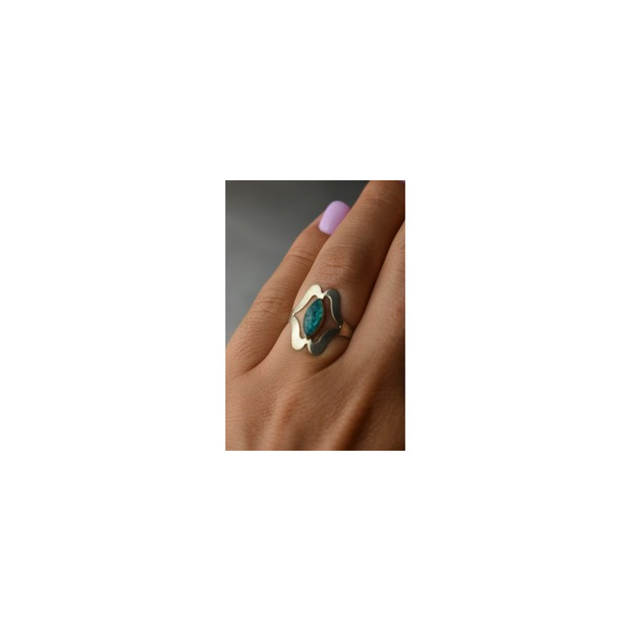925 Sterling Silver Chinese Turquoise Ring Size 6.75 Mexico