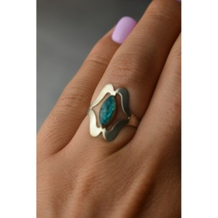 925 Sterling Silver Chinese Turquoise Ring Size 6.75 Mexico
