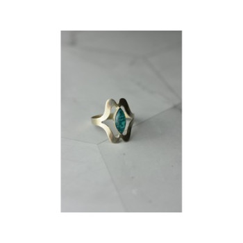925 Sterling Silver Chinese Turquoise Ring Size 6.75 Mexico