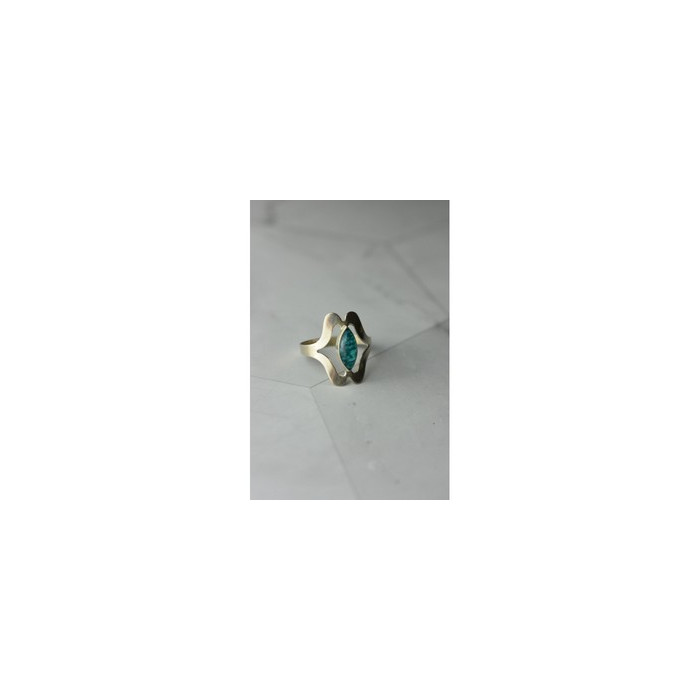 925 Sterling Silver Chinese Turquoise Ring Size 6.75 Mexico