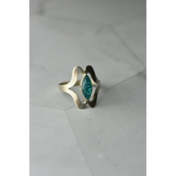 925 Sterling Silver Chinese Turquoise Ring Size 6.75 Mexico
