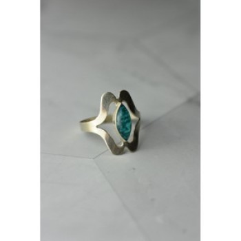 925 Sterling Silver Chinese Turquoise Ring Size 6.75 Mexico