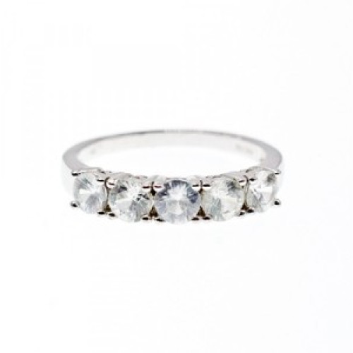 925 Sterling Silver Goshenite Ring Size 8.5