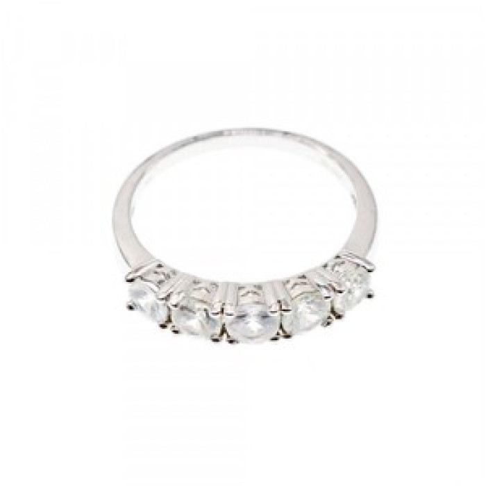 925 Sterling Silver Goshenite Ring Size 8.5