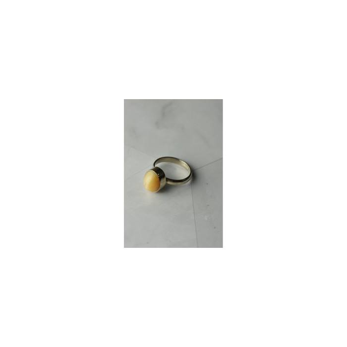925 Sterling Silver Amber Ring Size 8.5