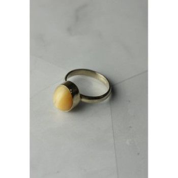 925 Sterling Silver Amber Ring Size 8.5