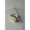 925 Sterling Silver Amber Ring Size 8.5