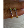 925 Sterling Silver Peridot & Amethyst & Citrine Earrings Length 0.90 inch