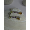 925 Sterling Silver Peridot & Amethyst & Citrine Earrings Length 0.90 inch