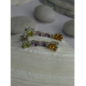 925 Sterling Silver Peridot & Amethyst & Citrine Earrings Length 0.90 inch