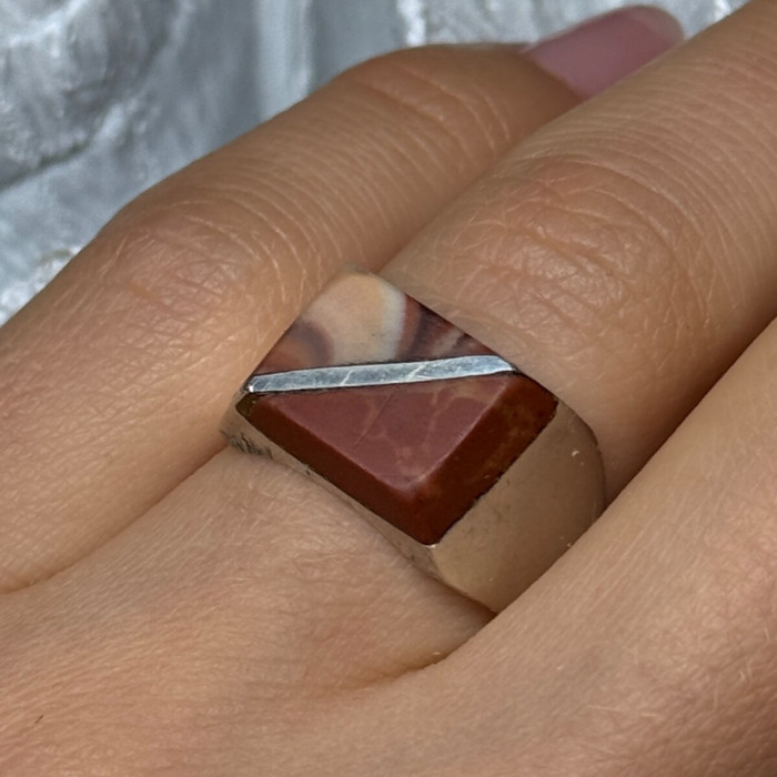 925 Sterling Silver Agate Ring Size 7