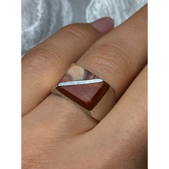 925 Sterling Silver Agate Ring Size 7