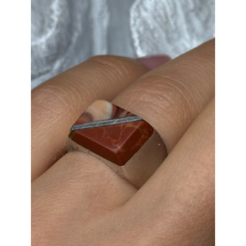 925 Sterling Silver Agate Ring Size 7