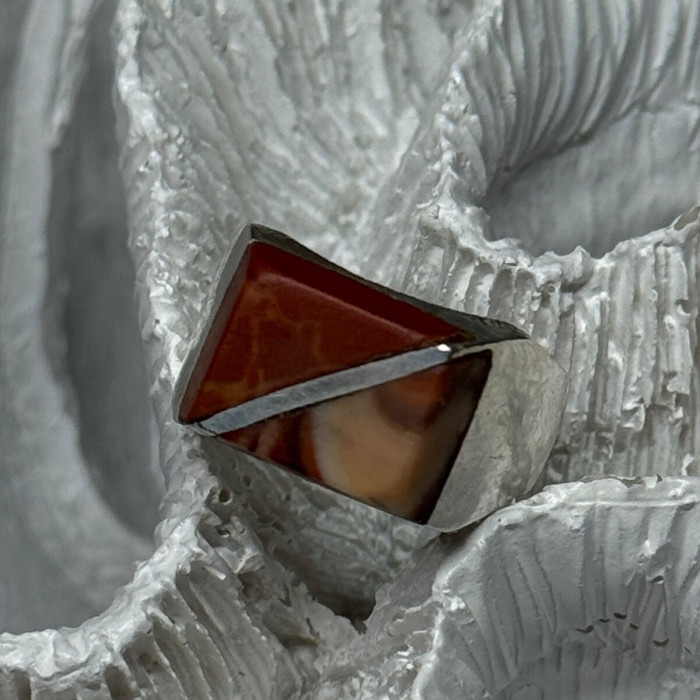 925 Sterling Silver Agate Ring Size 7
