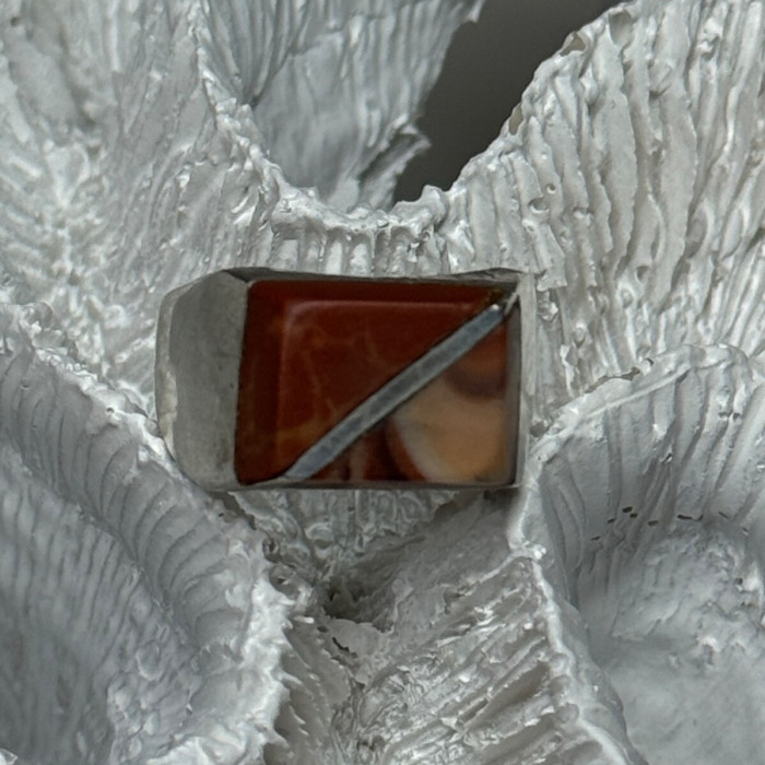 925 Sterling Silver Agate Ring Size 7