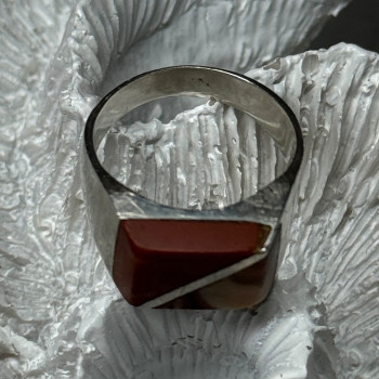 925 Sterling Silver Agate Ring Size 7