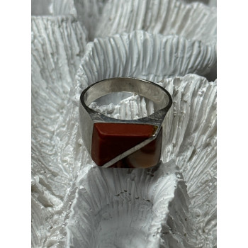 925 Sterling Silver Agate Ring Size 7
